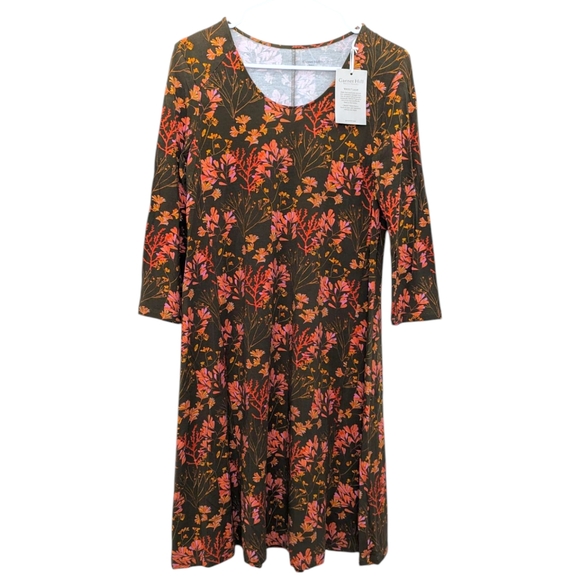 Garnet Hill Dresses & Skirts - Garnet Hill Dress Womens XS Brown Fall Autumn Coral Lyocell Stretch Soft Comfy